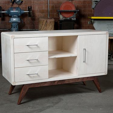 Bleached Maple &amp; Walnut Sideboard // by Kyle D'Auria // Mid Century Modern Credenza 