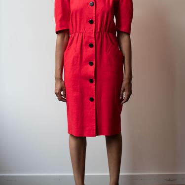 Yves Saint Laurent Red Linen Dress