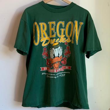 1995 Oneita Oregon Ducks Rose Bowl Green Shirt
