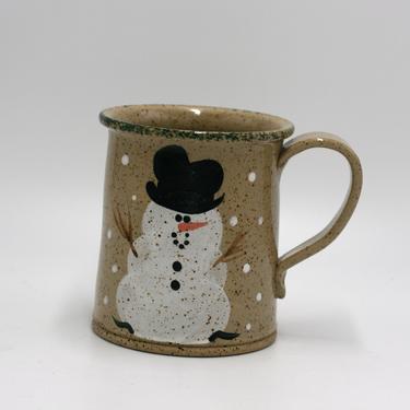 vintage Three Rivers Pottery snowman mug 