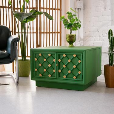 Pair of Green Gold Large End Tables