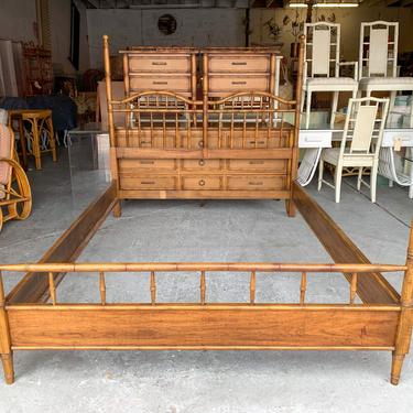 Thomasville Faux Bamboo Four Post Queen Bed