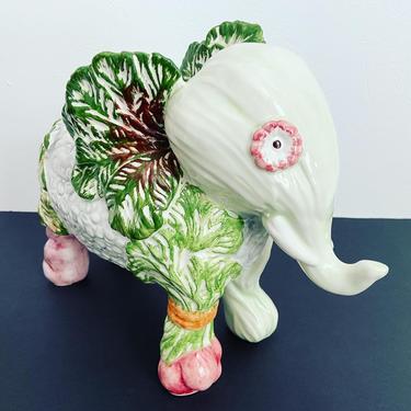 Italian Cabbage Ware Elephant Figurine 
