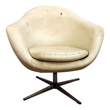 Mid-Century Lounge Chair Danish Modern Overman Chrome Swivel Pod Chair #1 