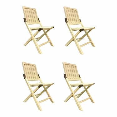 Transitional Cream Folding Style Set of Four Chairs