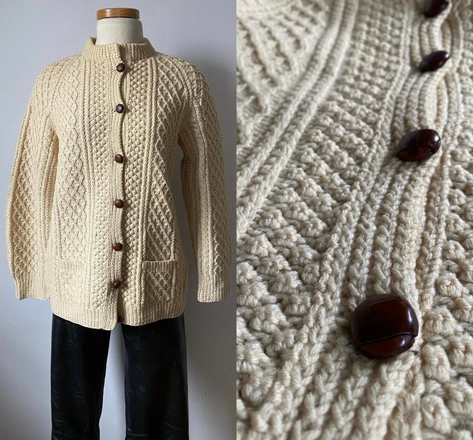 70s Fisherman Cardigan Sweater 