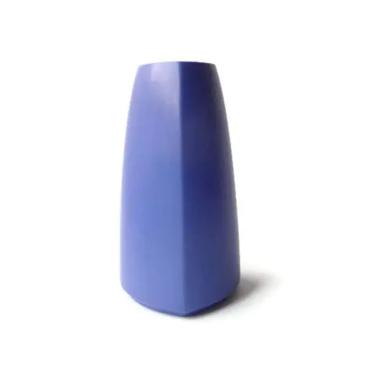 West German Ceramic Vase Geometric Blue 