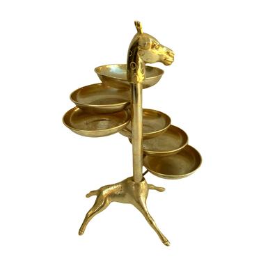 Vintage Brass Giraffe Trinket Dish 