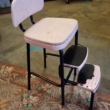 Vintage COSCO Pink & Black Step Stool/Chair