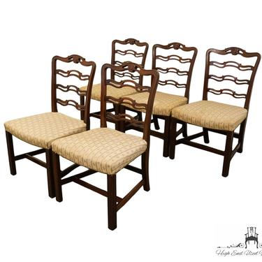 Set of 5 1940's ANTIQUE VINTAGE Mahogany Duncan Phyfe Style Ladderback Dining Side Chairs 