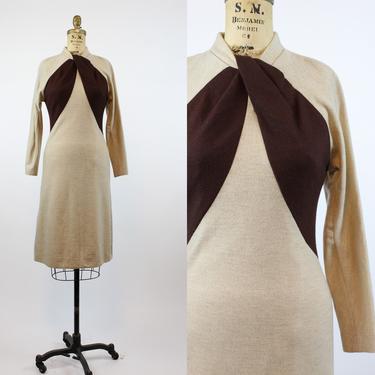 1960s DON LOPER wool colorblock dress medium | new winter 