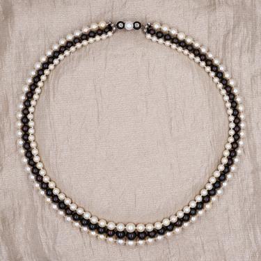 Rare Deco Black and White Pearls c1930