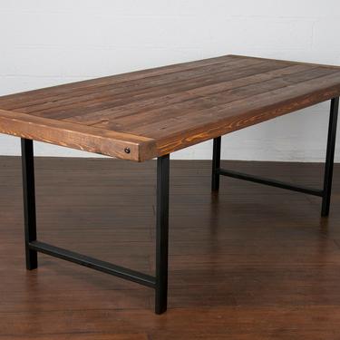 Contemporary Country Reclaimed Rustic Pine Wood Farmhouse Dining Table 