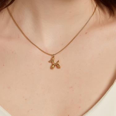camilie dainty gold Balloon Dog Necklace, gold Puppy Ballon Necklace, Tiny Dog Necklace, Minimalist Necklace, gold puppy Necklace, gift her 