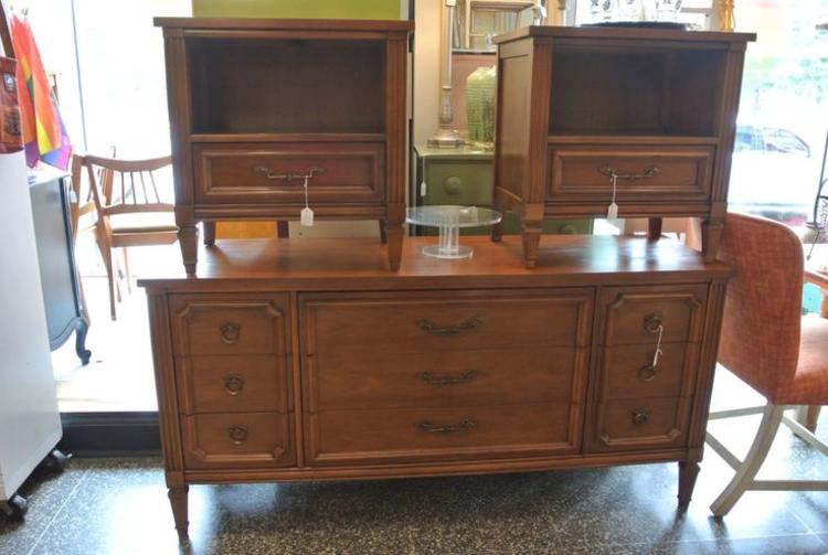 Regency dresser and nightstands. $695 and $165/each