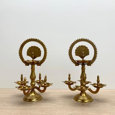 Brass Peacock Oil Lamps | Sold Separately | Indian Hindu Diwali Diya Lamps | Nachiarkoil Lamps 
