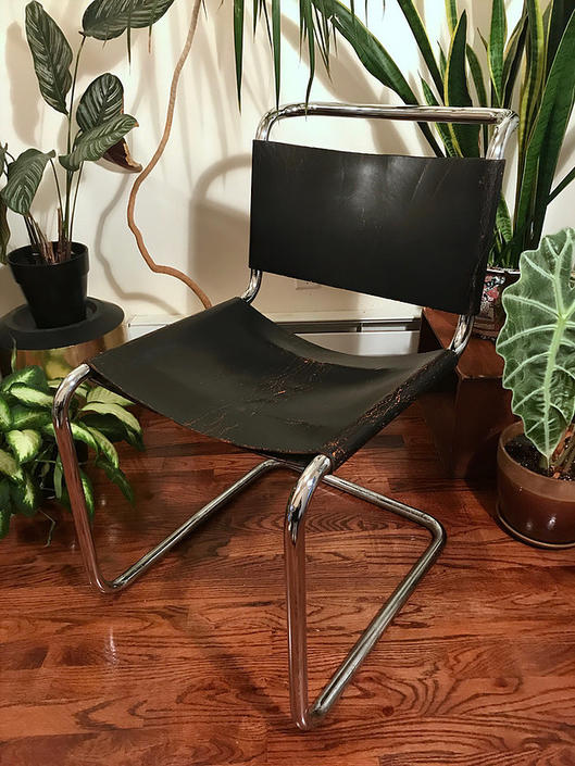 Vintage Knoll Spoleto chair in black leather