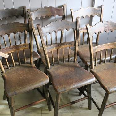 Set of 6 hand-painted chairs - $215