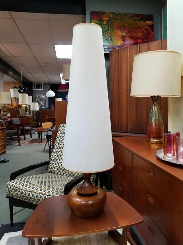 Mid-Century Modern lamp with elongated shade