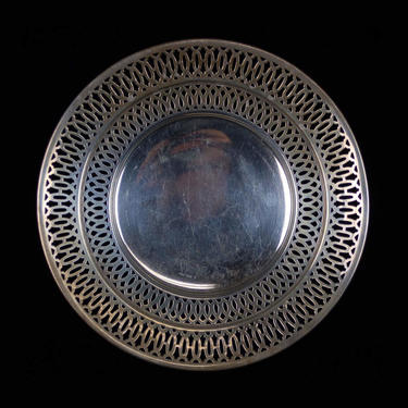 Webster Sterling Silver Pierced Footed Serving Platter Dish 