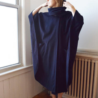1970s Cashmere/Wool Blend Hooded Cloak | OS 