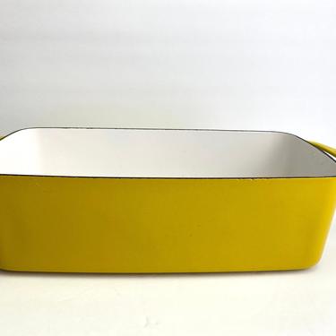 Vintage Dansk Yellow Enamel Metal Bread Loaf Pan Baking Kobenstyle France Enamelware 11&amp;quot; x 5&amp;quot; 