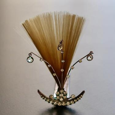 Edwardian Gold Spun Glass Paste Ornament Aigrette, Antique Hair Comb, Antique Hair Ornament, Antique Hairpin Hair Pin, Hair Jewelry, 