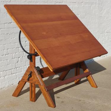 Modern Solid Wood Adjustable Drafting Table 