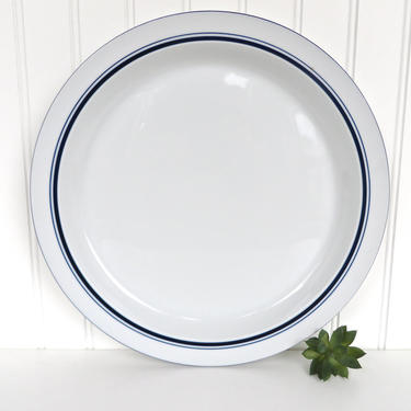 Vintage Dansk Bistro Chop Plate, Large Blue And White Christianshav Serving Plate, Dansk Modern White Serving Platter 