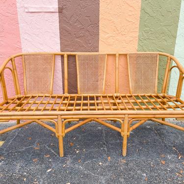 Rattan and Cane Bench