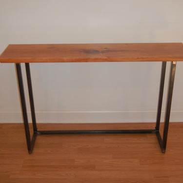 Industrial / Minimalist / Modern / Console Table / Sofa Table / Hall Table / Welded Steel and Solid Cherry 