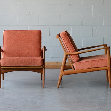 Kofod-Larsen Lounge Chairs Teak Mid Century Danish Modern - A PAIR 
