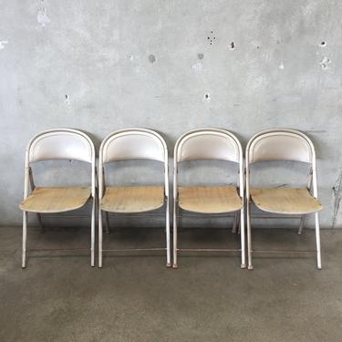 Set of Four Vintage School Folding Chairs