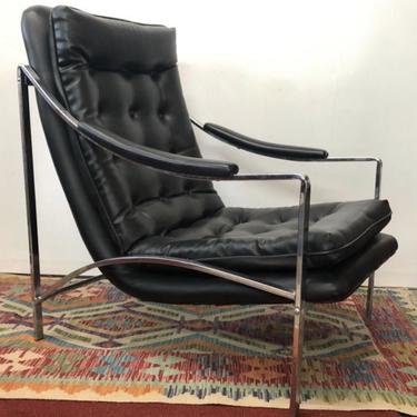 Black Vinyl & Chrome Chair