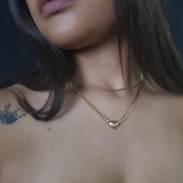 Vintage Goldtone Heart Chain Necklace 