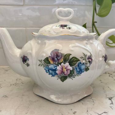 Beautiful Vintage Royal Park Staffordshire Teapot, Made in England Tea and Coffee Pot, Antique Fine China by LeChalet