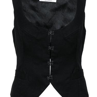 Trina Turk - Black Clasped Tuxedo-Style Vest w/ Paisley Paneling Sz S