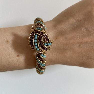 Beautiful Turquoise & Purple Crystal Bracelet Watch