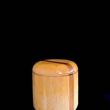 Vintage Mid Century Modern 1970s Arabia of Finland Inlaid Wood Ice Bucket Finnish Scandinavian Modernist Design 