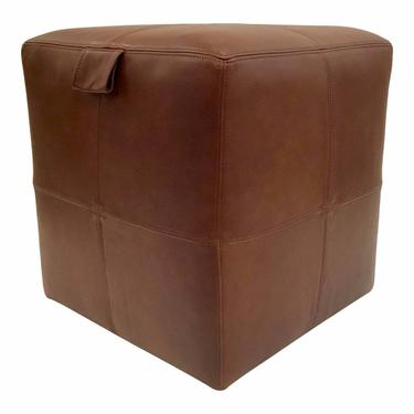 Baker Transitional Chocolate Brown Leather Ottoman