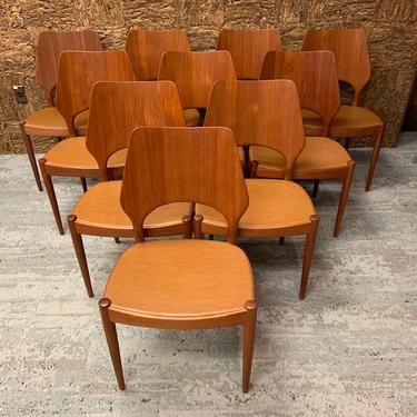 Set of 10 Teak Hovmand Olsen Dining Chairs