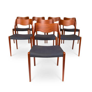 Vintage Niels Otto Møller Model 71 Chairs (set of eight) ca 1950 
