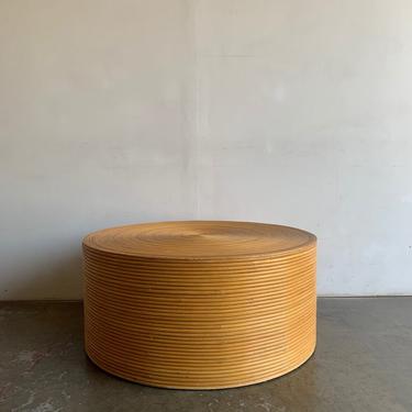 Pencil Reed drum coffee table 