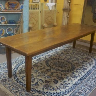 Antique English Country Farm Dining Library Table | 9 | Seats 10-12