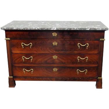French Empire Style Marbletop Commode Dresser Chest of Drawers