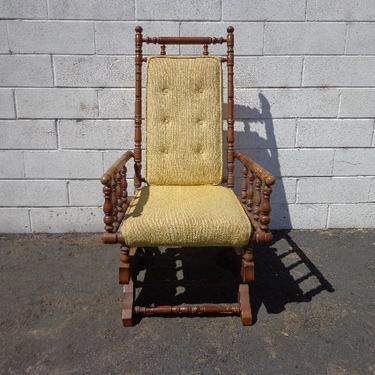 Antique Rocking Chair Rocker Armchair Spindle Traditional Shabby Chic Country French Glider Wood Nursery Room Furniture CUSTOM PAINT Avail 