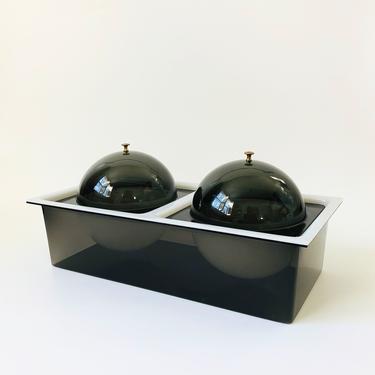 Mid Century Acrylic Orb Lidded Serving Dish 