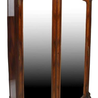 Armoire, French Louis XV Style Rosewood, Two Doors, Mirrored,  Crest,  1900's!