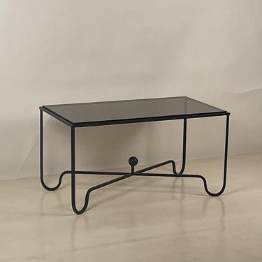 Blackened Iron and Smoked Glass 'Entretoise' Coffee Table by Design Frères