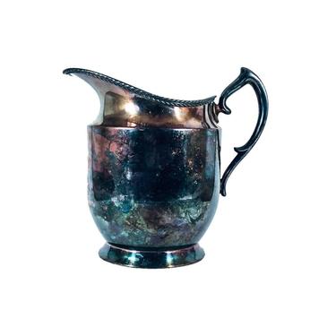 Vintage Silver Pitcher |  Poole Silver Company | Tarnished Water Pitcher | Serving Tableware 